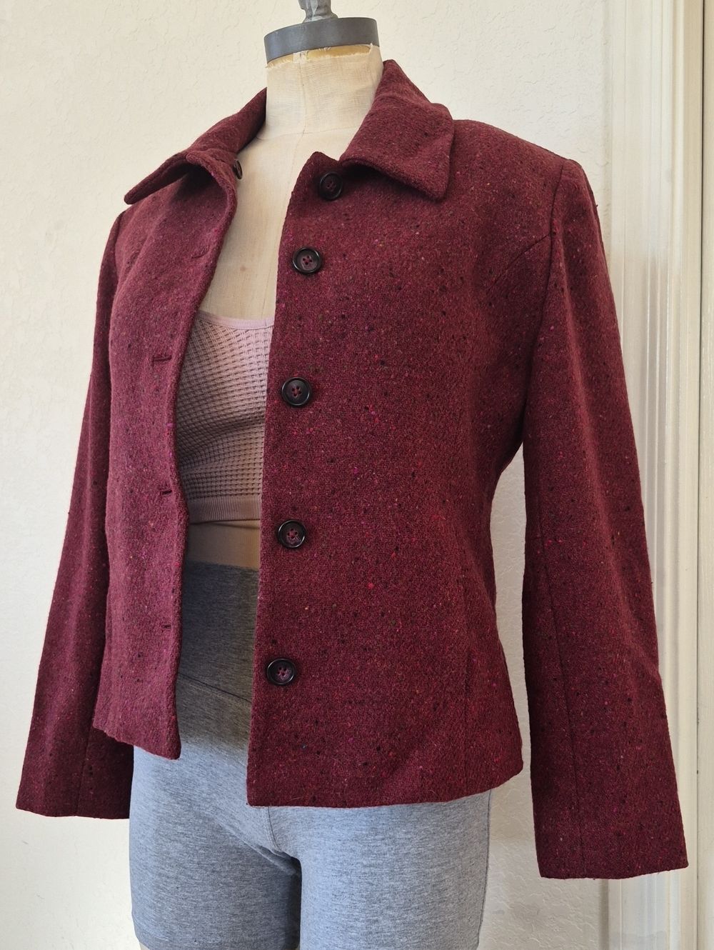 Harold's Vintage, Wool, Multi Color Tweed Button Up Jacket Sz 4